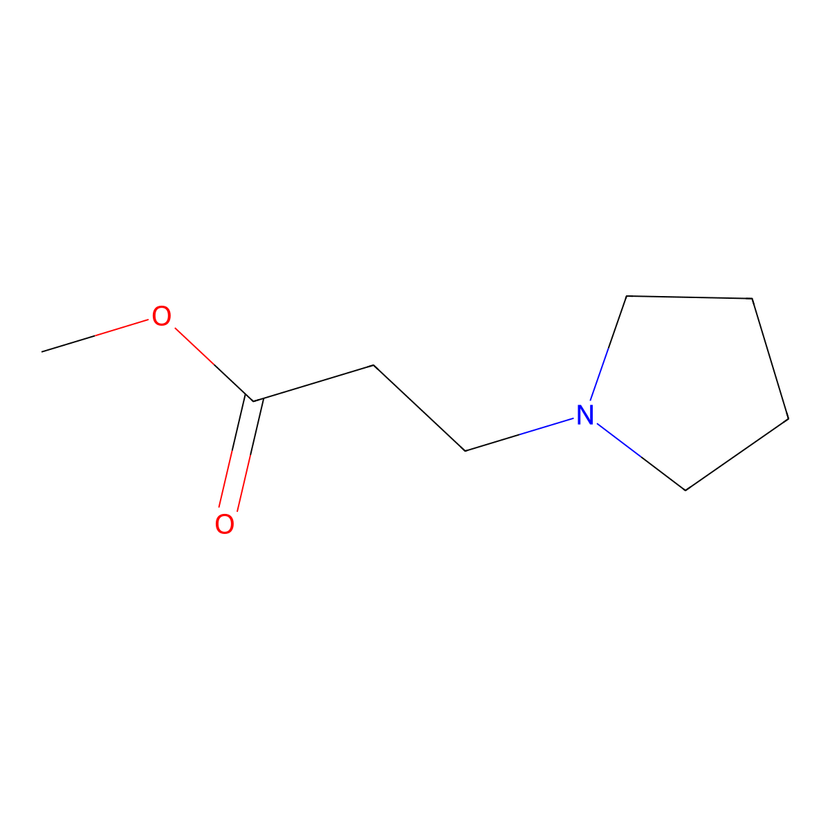 Methyl 3-(pyrrolidin-1-yl)propanoate molecular structure, CAS 22041-21-0