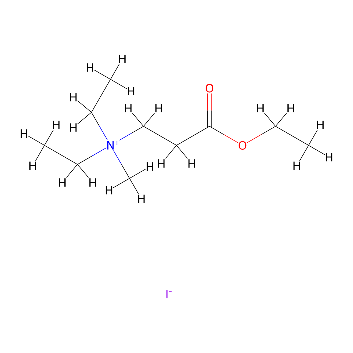 Ammonium, (2-carboxyethyl)diethylmethyl-, iodide, ethyl ester molecular structure, CAS 22041-34-5