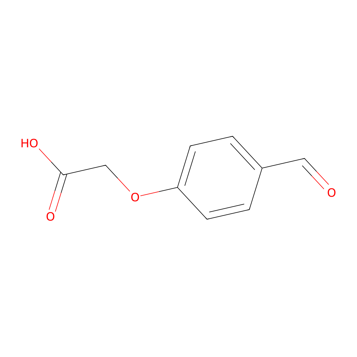 Acetic acid, 2-(4-formylphenoxy)- molecular structure, CAS 22042-71-3