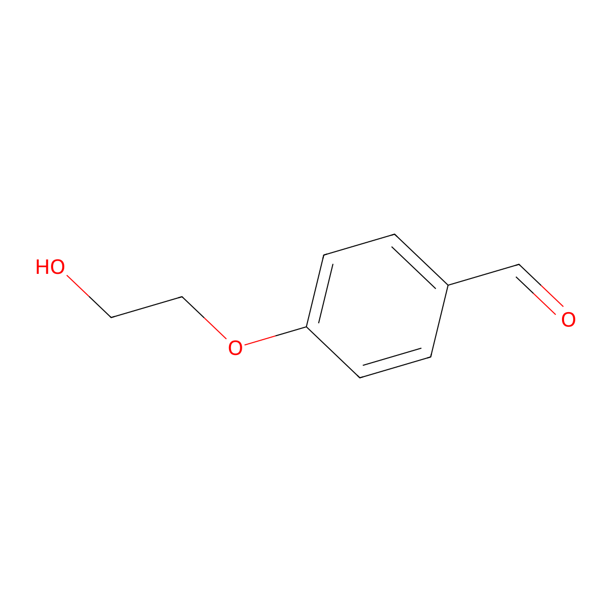Benzaldehyde, 4-(2-hydroxyethoxy)- molecular structure, CAS 22042-73-5
