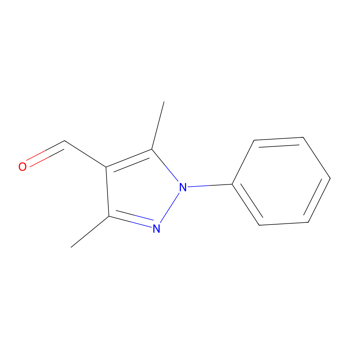 1H-Pyrazole-4-carboxaldehyde, 3,5-dimethyl-1-phenyl- molecular structure, CAS 22042-79-1