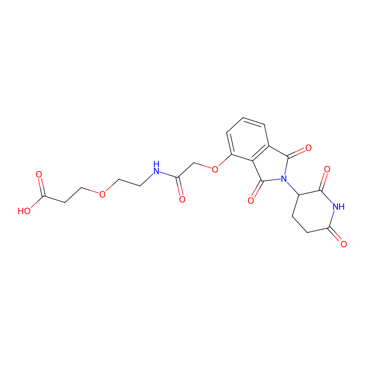 3-(2-(2-((2-(2,6-Dioxopiperidin-3-yl)-1,3-dioxoisoindolin-4-yl)oxy)acetamido)ethoxy)propanoic acid molecular structure, CAS 2204225-99-8