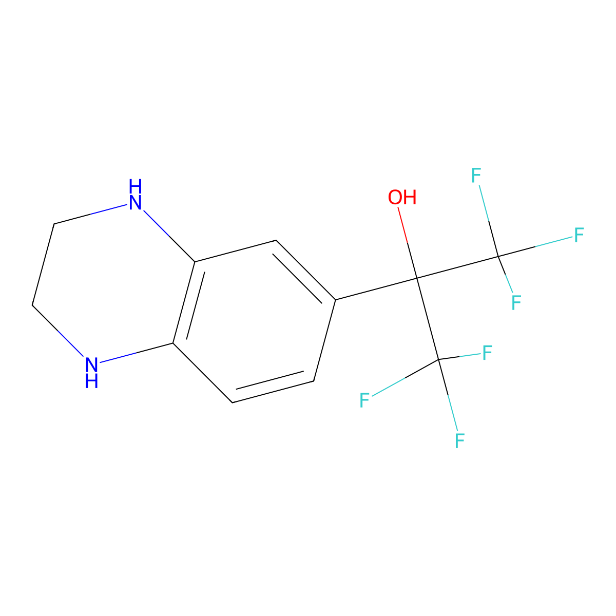 1,1,1,3,3,3-Hexafluoro-2-(1,2,3,4-tetrahydroquinoxalin-6-YL)propan-2-OL molecular structure, CAS 2204229-58-1