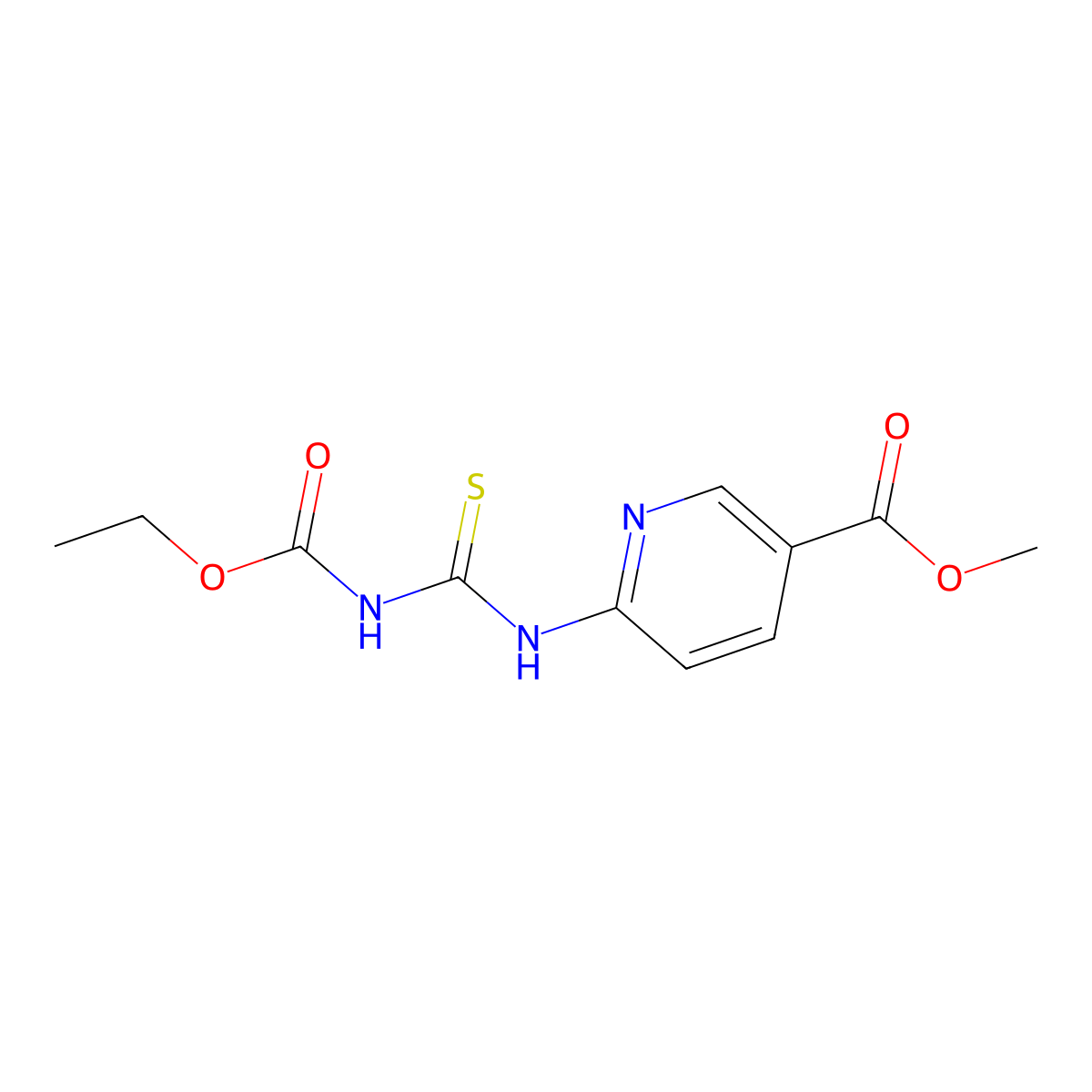 Methyl 6-(ethoxycarbonylcarbamothioylamino)pyridine-3-carboxylate molecular structure, CAS 2204230-11-3