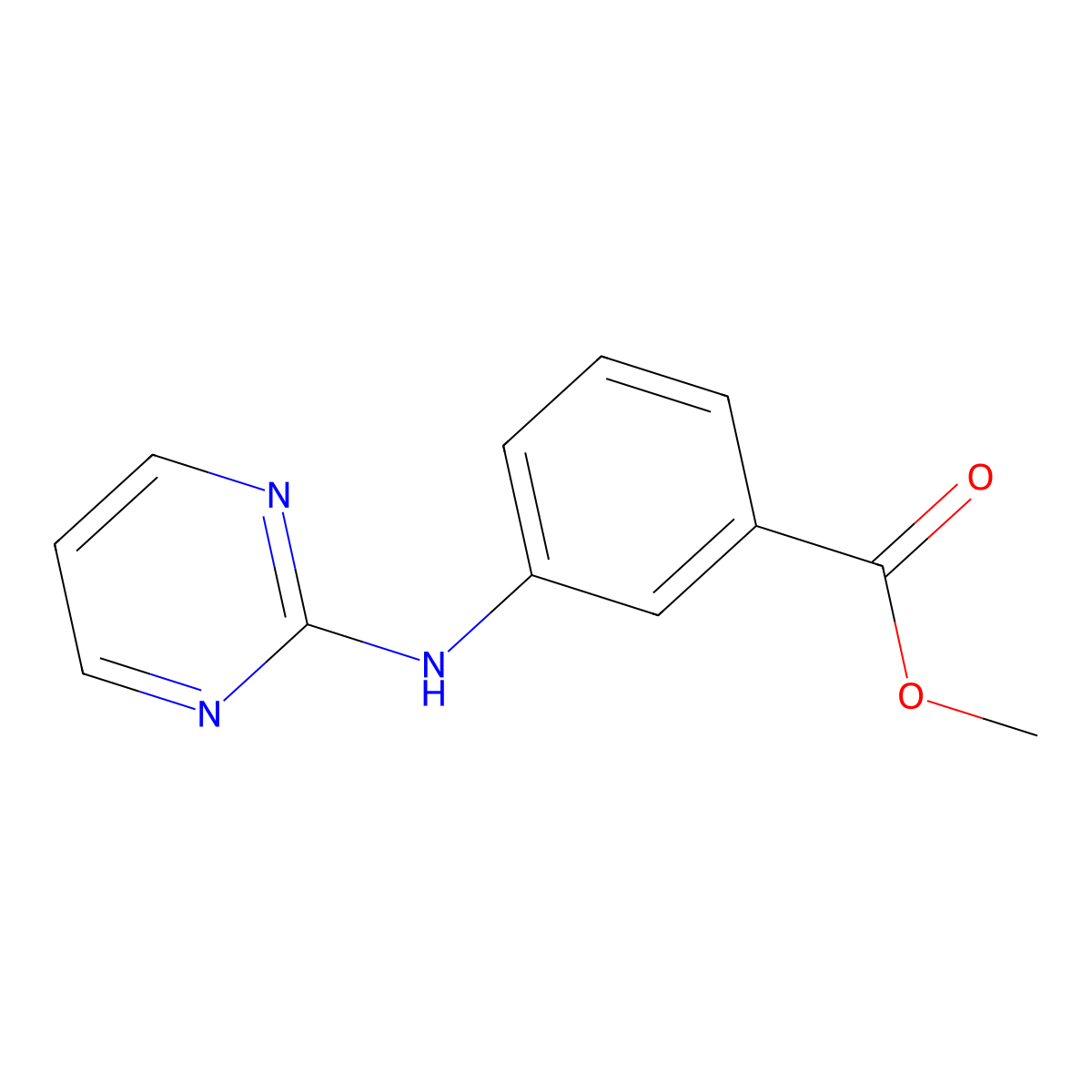 Methyl 3-[(pyrimidin-2-yl)amino]benzoate molecular structure, CAS 2204239-58-5