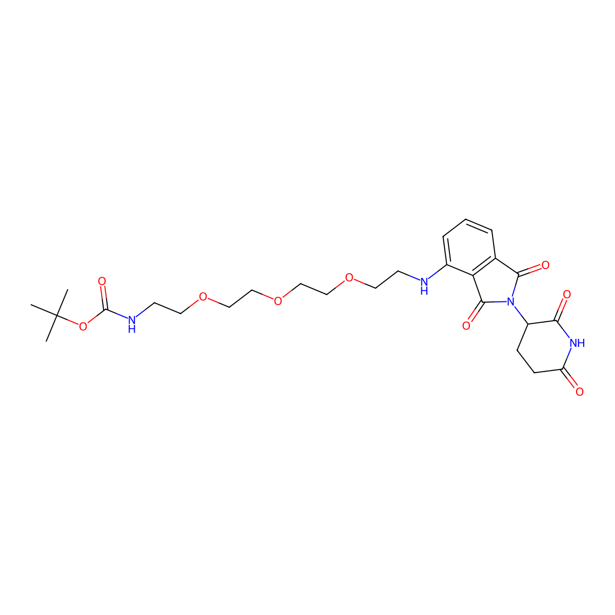 Pomalidomide-PEG3-NH-Boc molecular structure, CAS 2204246-03-5