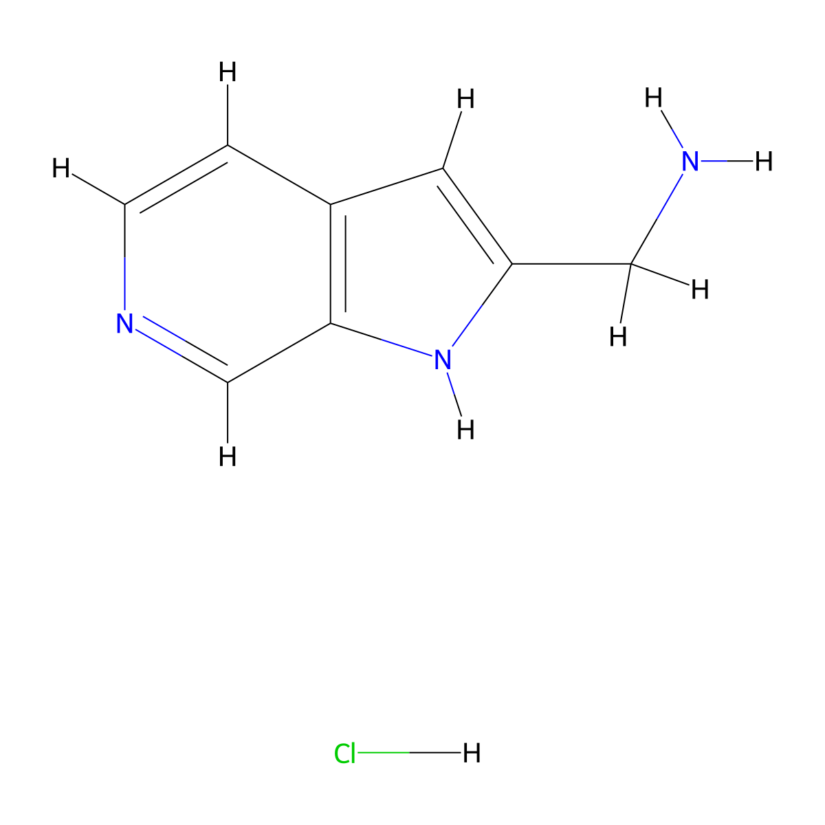 (1H-Pyrrolo[2,3-c]pyridin-2-yl)methanamine hydrochloride molecular structure, CAS 2204255-39-8
