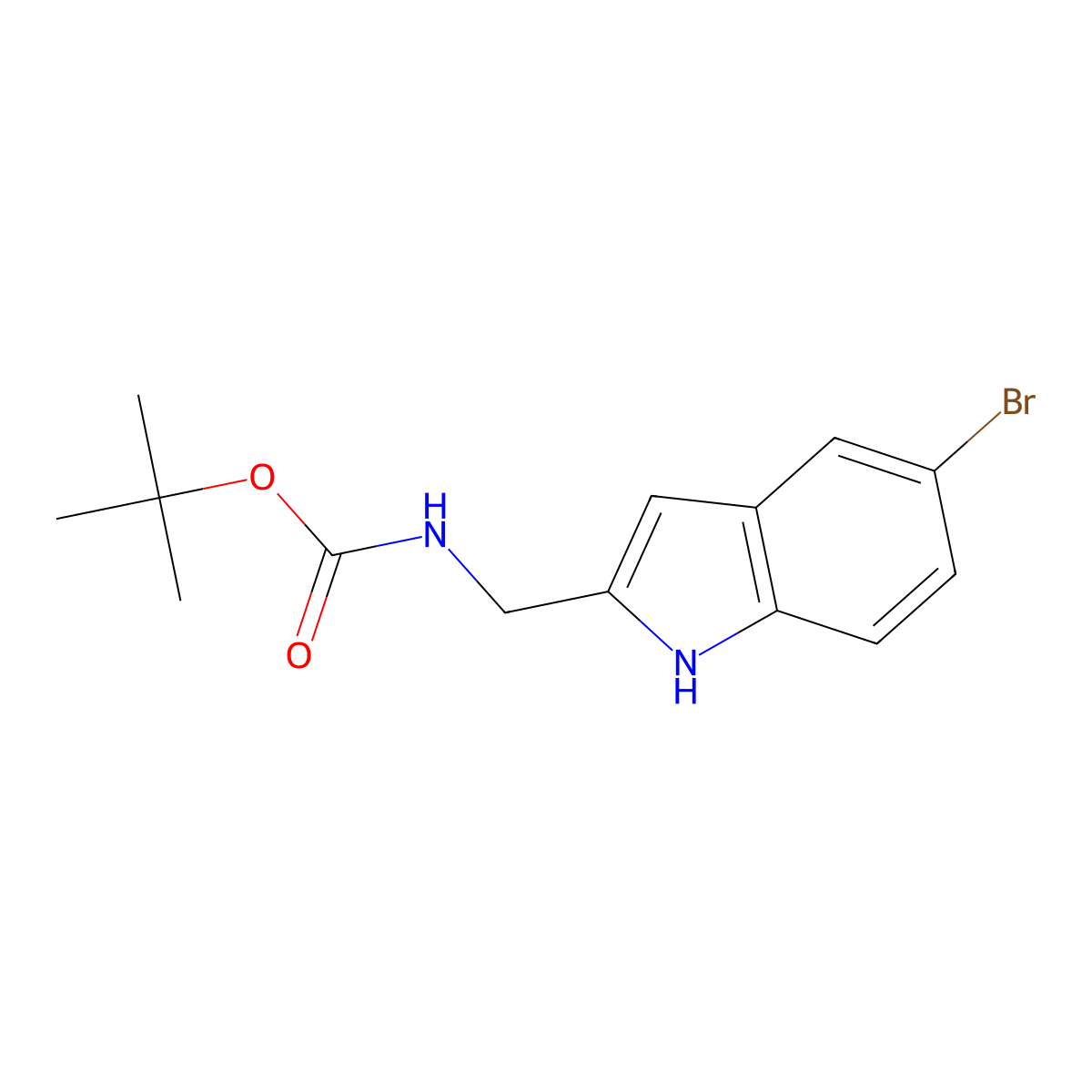 tert-butyl N-[(5-bromo-1H-indol-2-yl)methyl]carbamate molecular structure, CAS 2204255-72-9