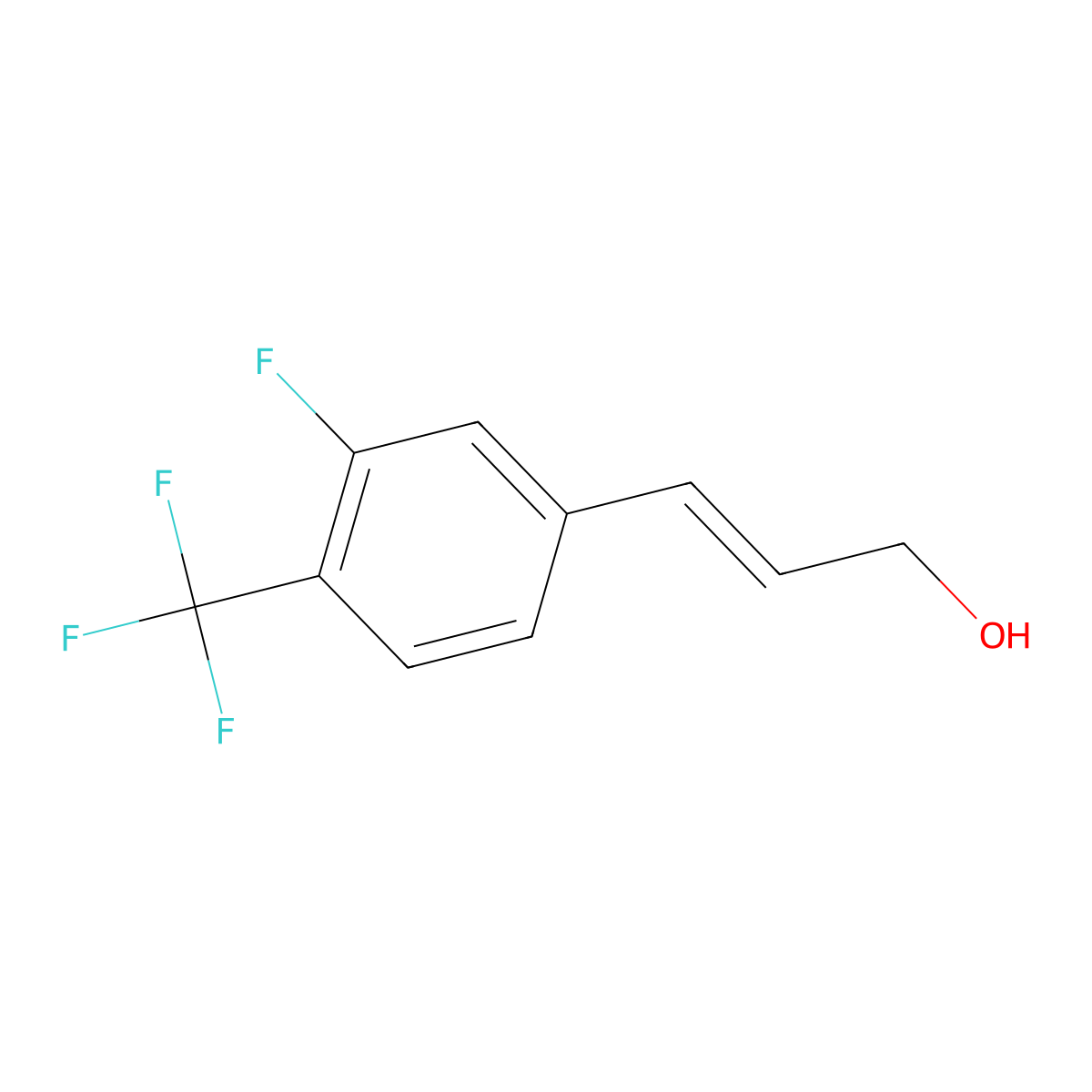 3-[3-Fluoro-4-(trifluoromethyl)phenyl]prop-2-en-1-ol molecular structure, CAS 2204256-79-9