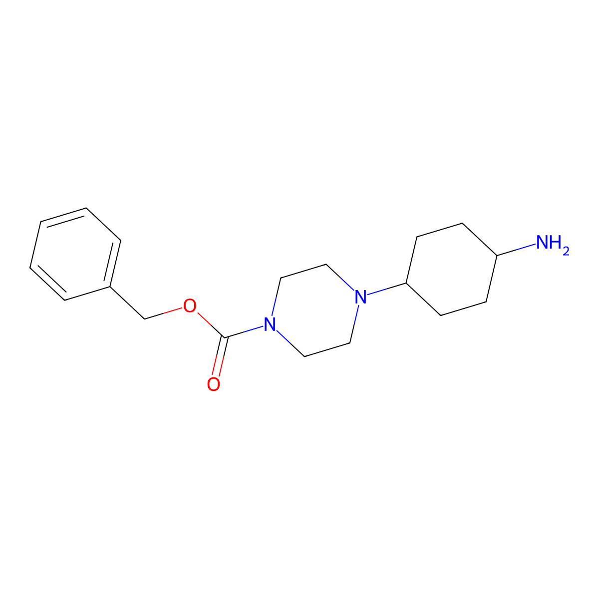 Benzyl trans-4-(4-aminocyclohexyl)piperazine-1-carboxylate molecular structure, CAS 2204270-19-7