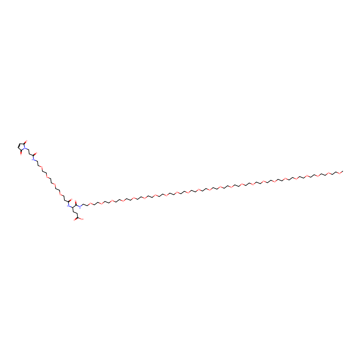 (4S)-4-[3-[2-[2-[2-[2-[3-(2,5-dioxopyrrol-1-yl)propanoylamino]ethoxy]ethoxy]ethoxy]ethoxy]propanoylamino]-5-[2-[2-[2-[2-[2-[2-[2-[2-[2-[2-[2-[2-[2-[2-[2-[2-[2-[2-[2-[2-[2-[2-[2-(2-methoxyethoxy)ethoxy]ethoxy]ethoxy]ethoxy]ethoxy]ethoxy]ethoxy]ethoxy]ethoxy]ethoxy]ethoxy]ethoxy]ethoxy]ethoxy]ethoxy]ethoxy]ethoxy]ethoxy]ethoxy]ethoxy]ethoxy]ethoxy]ethylamino]-5-oxopentanoic acid molecular structure, CAS 2204309-09-9