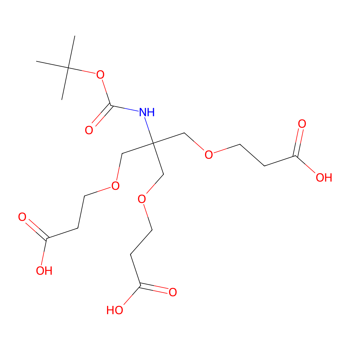 Boc-NH-Tri-(carbonylethoxymethyl)-methane molecular structure, CAS 220431-61-8
