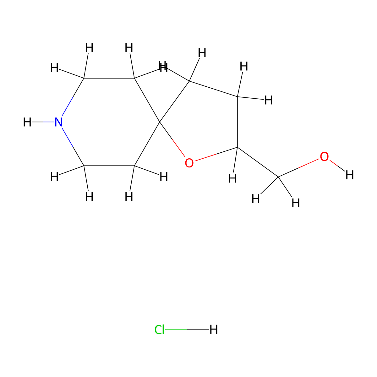 1-Oxa-8-Azaspiro[4.5]Dec-2-Ylmethanol Hydrochloride molecular structure, CAS 2204312-54-7