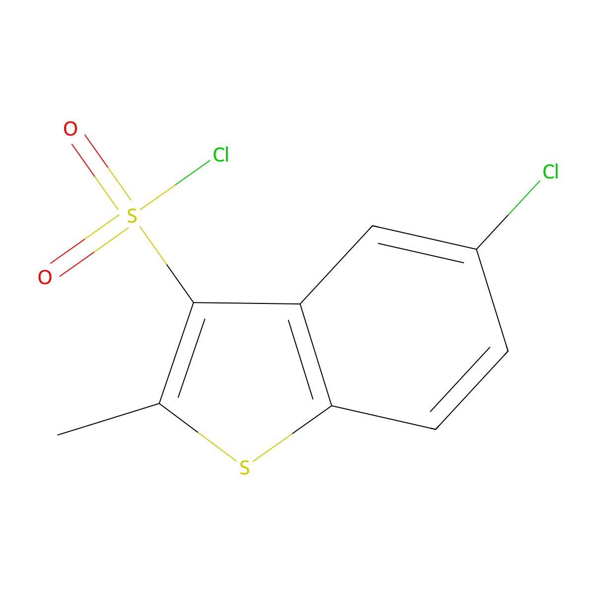 5-Chloro-2-methyl-1-benzothiophene-3-sulfonyl chloride molecular structure, CAS 220432-04-2