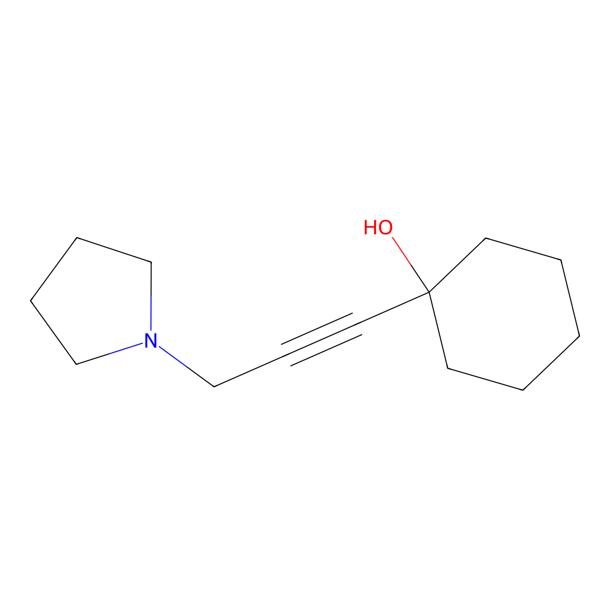 Cyclohexanol, 1-[3-(1-pyrrolidinyl)-1-propynyl]- molecular structure, CAS 220436-11-3