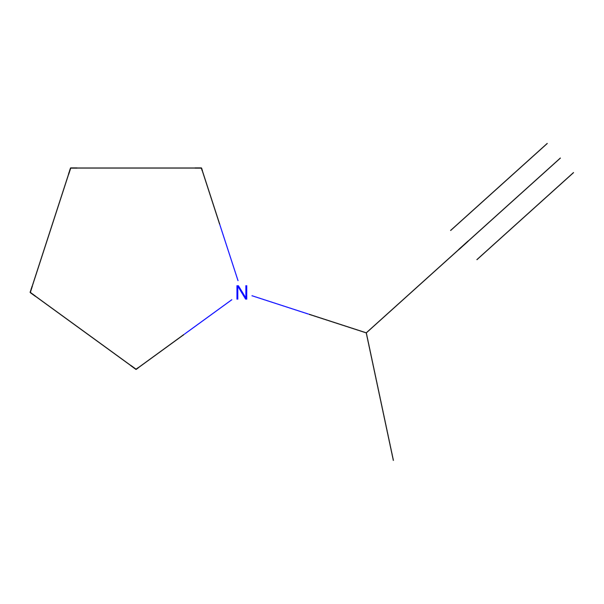 3-(1-Pyrrolidino)-1-butyne molecular structure, CAS 220436-12-4