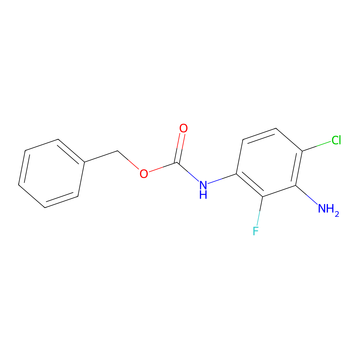 Benzyl (3-amino-4-chloro-2-fluorophenyl)carbamate molecular structure, CAS 2204367-70-2