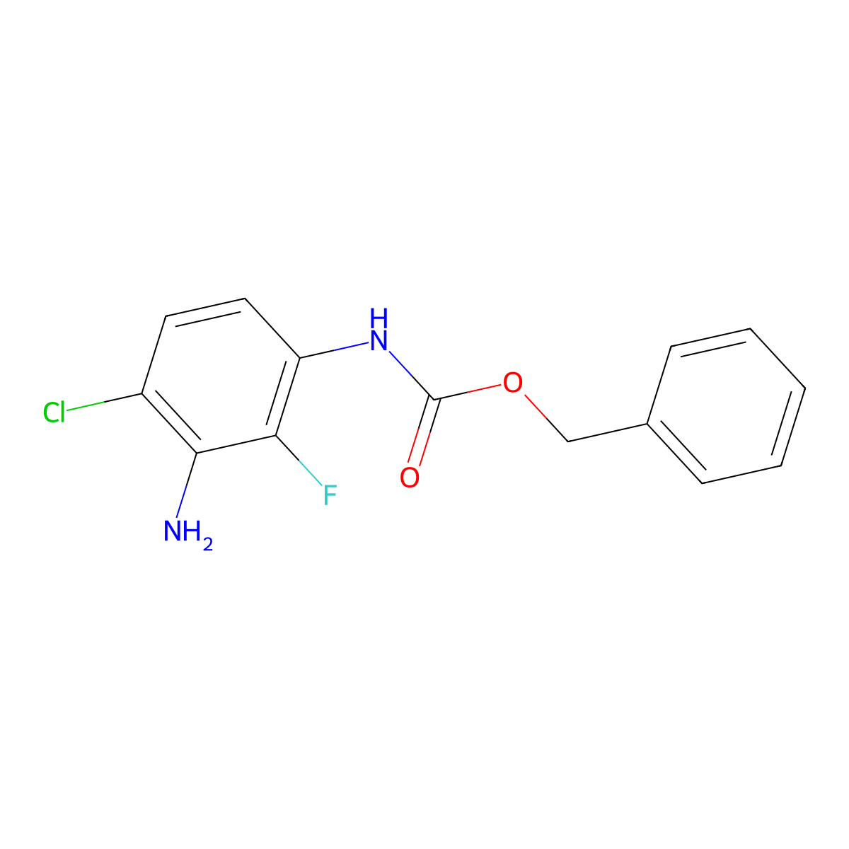 Benzyl (3-amino-4-chloro-2-fluorophenyl)carbamate molecular structure, CAS 2204367-70-2