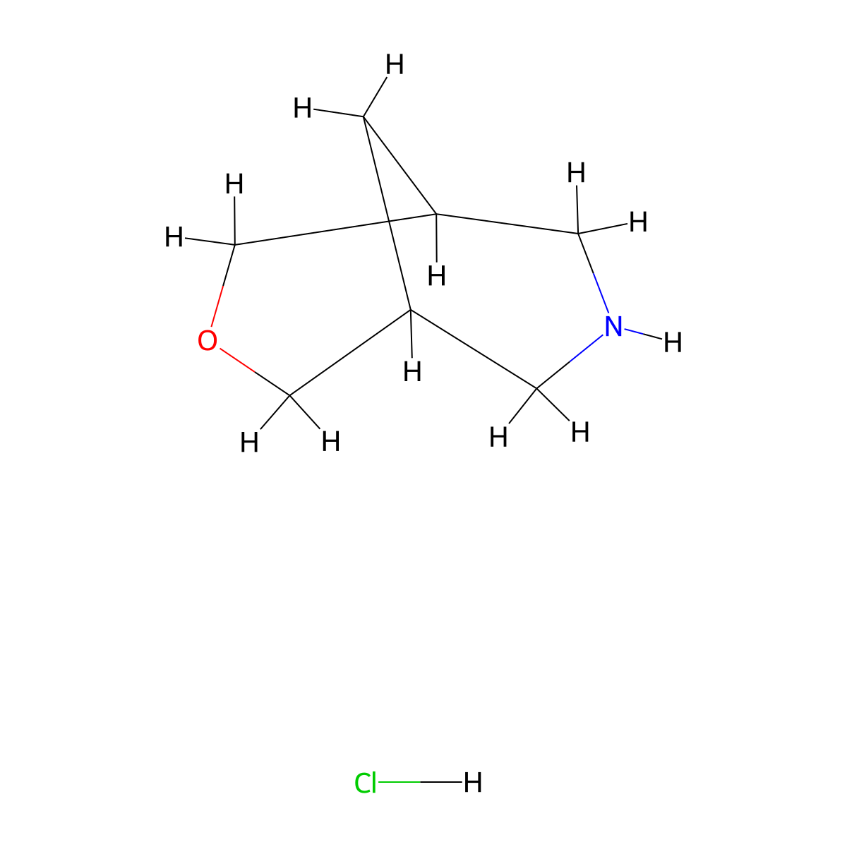 3-Oxa-7-azabicyclo(3.3.1)nonane hydrochloride molecular structure, CAS 2204368-00-1