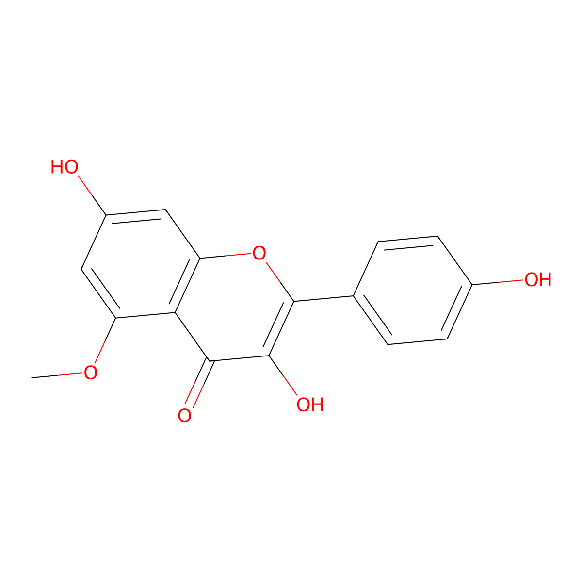 Kaempferol 5-methyl ether molecular structure, CAS 22044-80-0