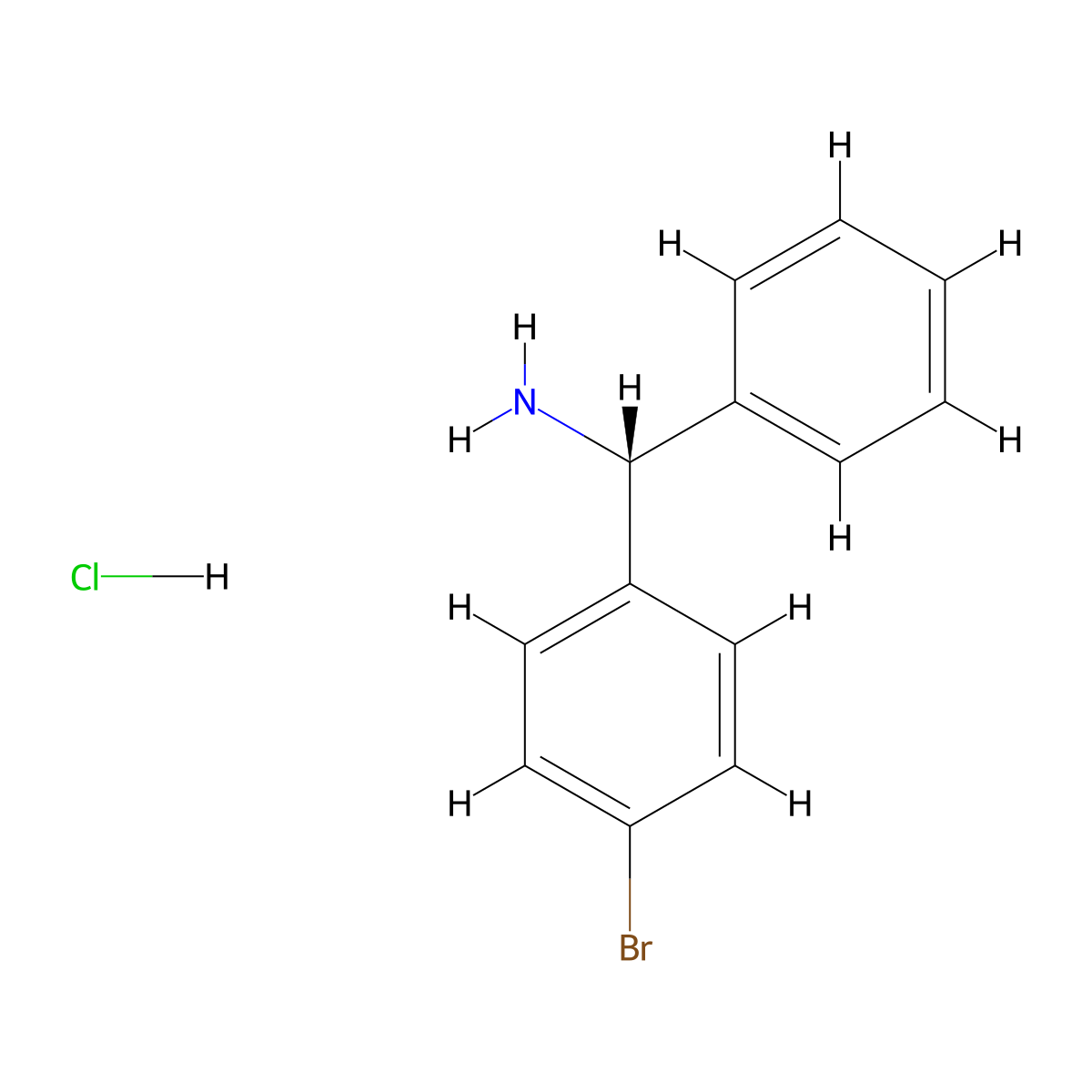 (R)-(4-Bromophenyl)(phenyl)methanamine hydrochloride molecular structure, CAS 220441-84-9
