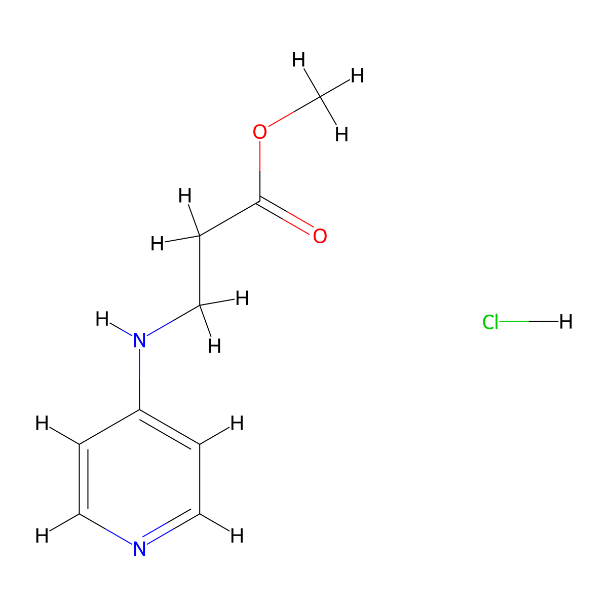 Methyl 3-(pyridin-4-ylamino)propanoate hcl molecular structure, CAS 2204442-39-5