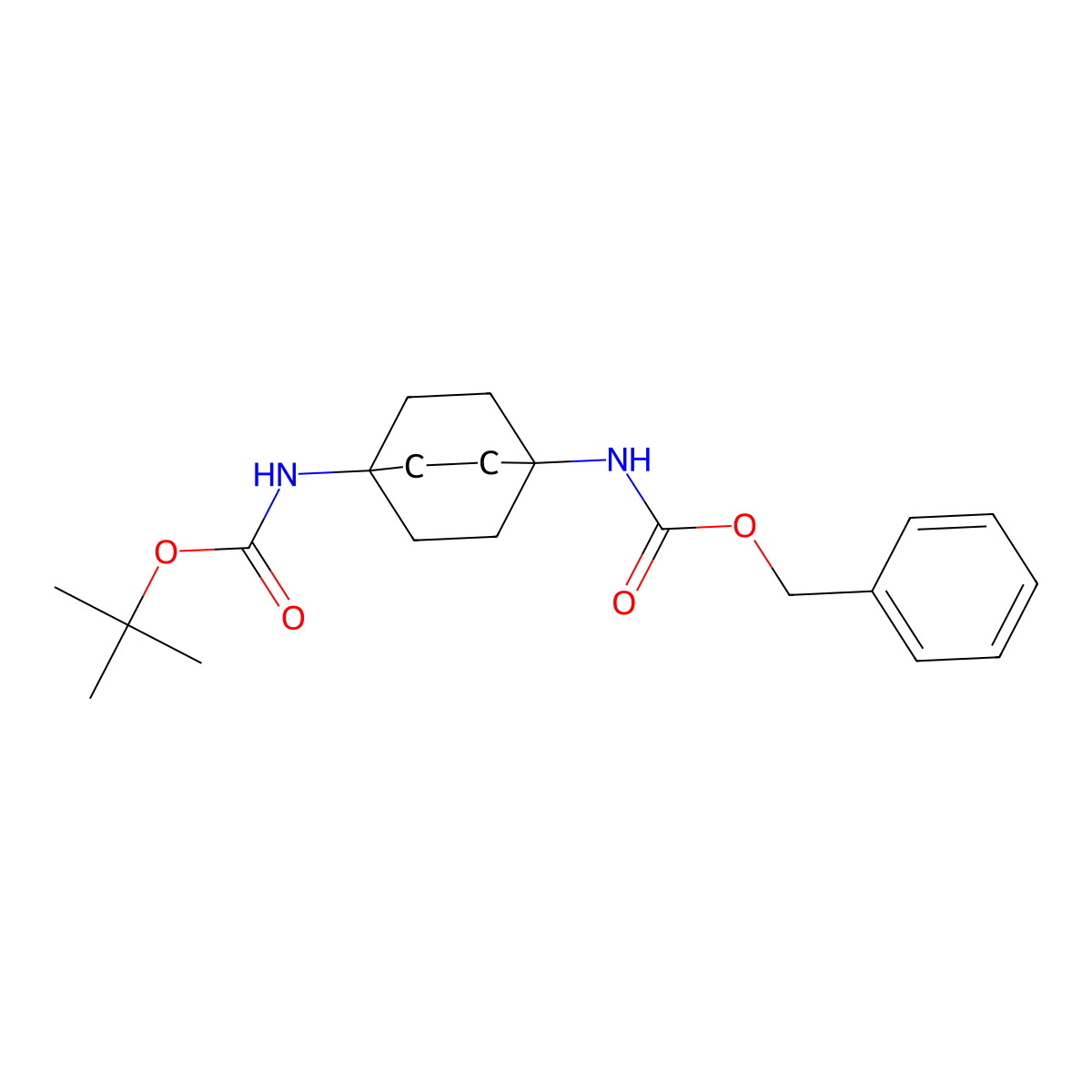 Benzyl tert-butyl bicyclo[2.2.2]octane-1,4-diyldicarbamate molecular structure, CAS 2204460-27-3