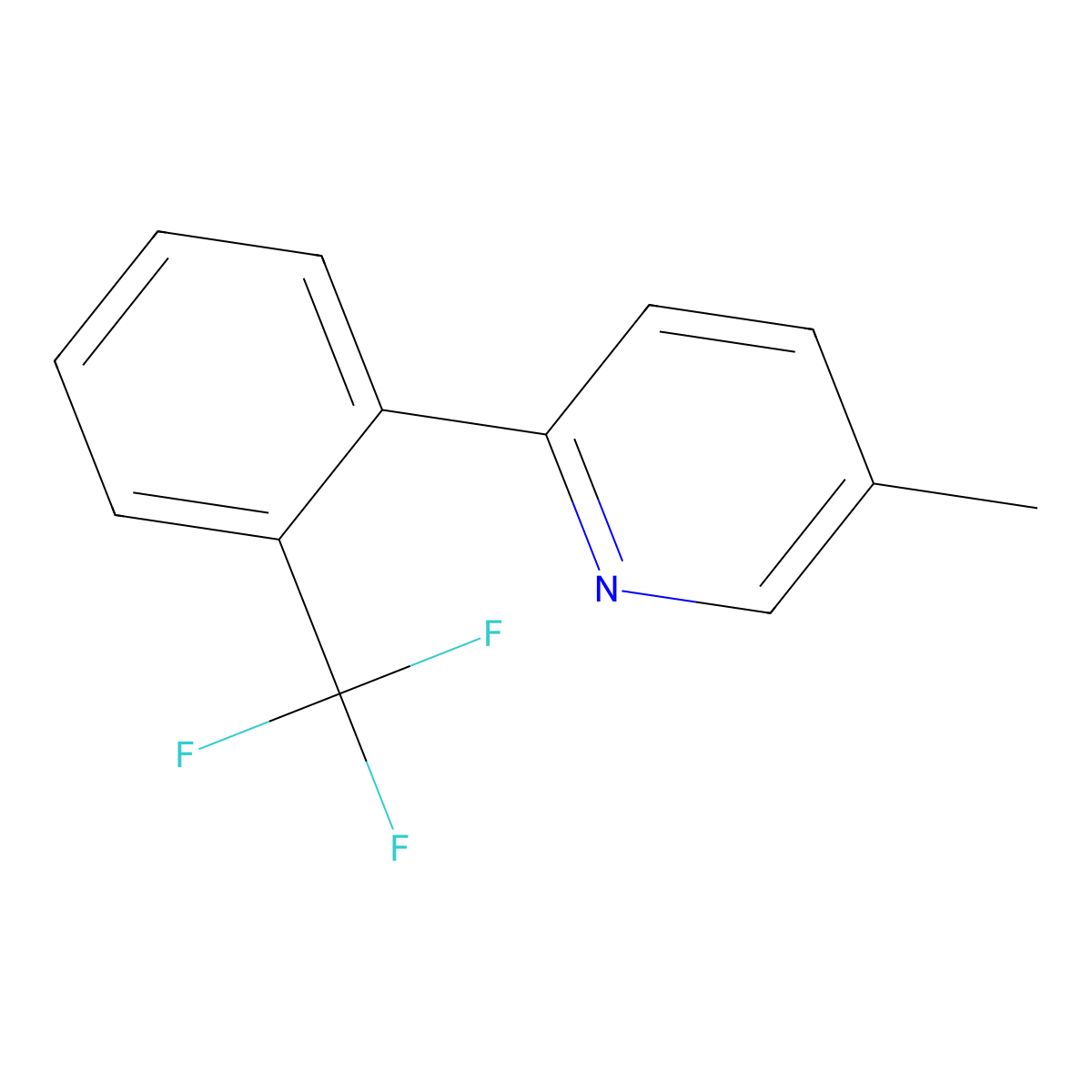 2-(2-Trifluoromethylphenyl)-5-methylpyridine molecular structure, CAS 220455-40-3