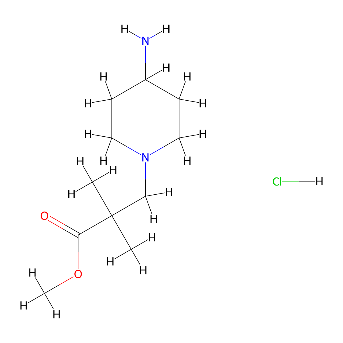 3-(4-Amino-piperidin-1-yl)-2,2-dimethyl-propionic acid methyl ester hydrochloride molecular structure, CAS 2204559-95-3
