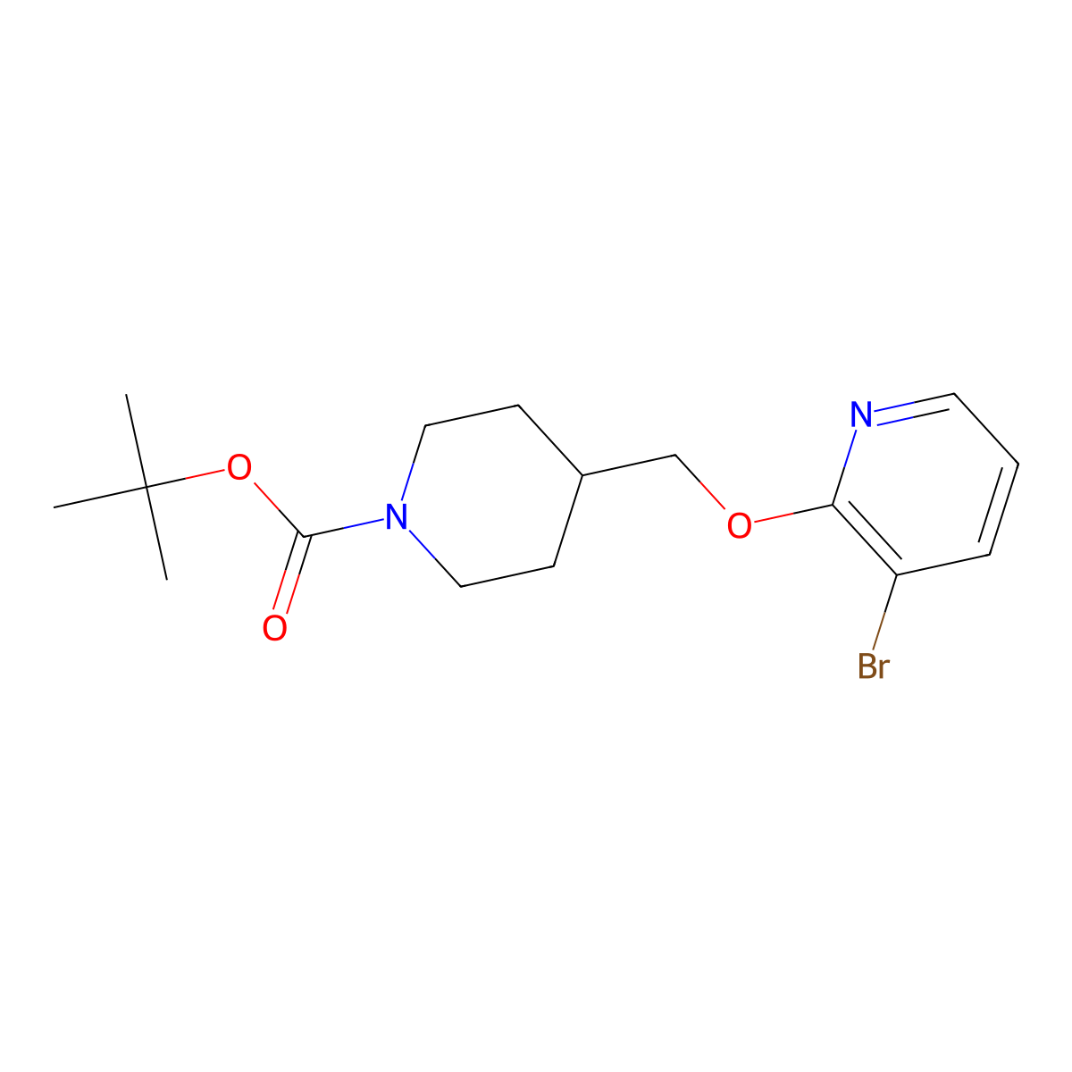 4-(3-Bromopyridin-2-yloxymethyl)-piperidine-1-carboxylic acid tert-butyl ester molecular structure, CAS 2204561-92-0