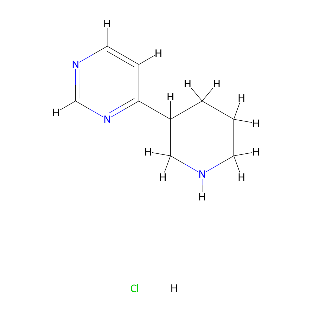 4-(Piperidin-3-yl)pyrimidine hydrochloride molecular structure, CAS 2204562-12-7