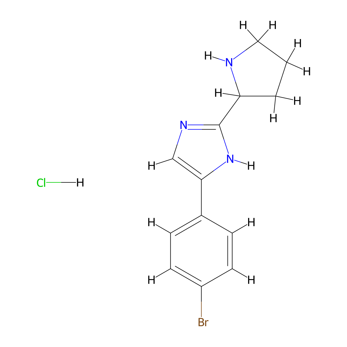 5-(4-Bromophenyl)-2-(2-pyrrolidinyl)-1H-imidazole hydrochloride molecular structure, CAS 2204562-21-8