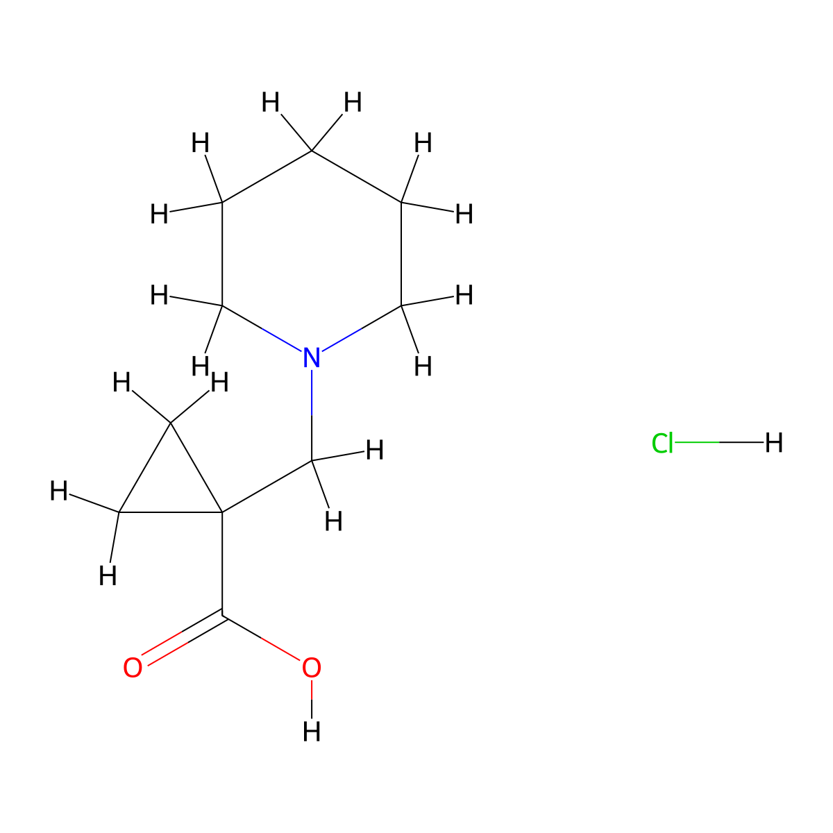 1-(Piperidin-1-ylmethyl)cyclopropane-1-carboxylic acid hydrochloride molecular structure, CAS 2204587-97-1