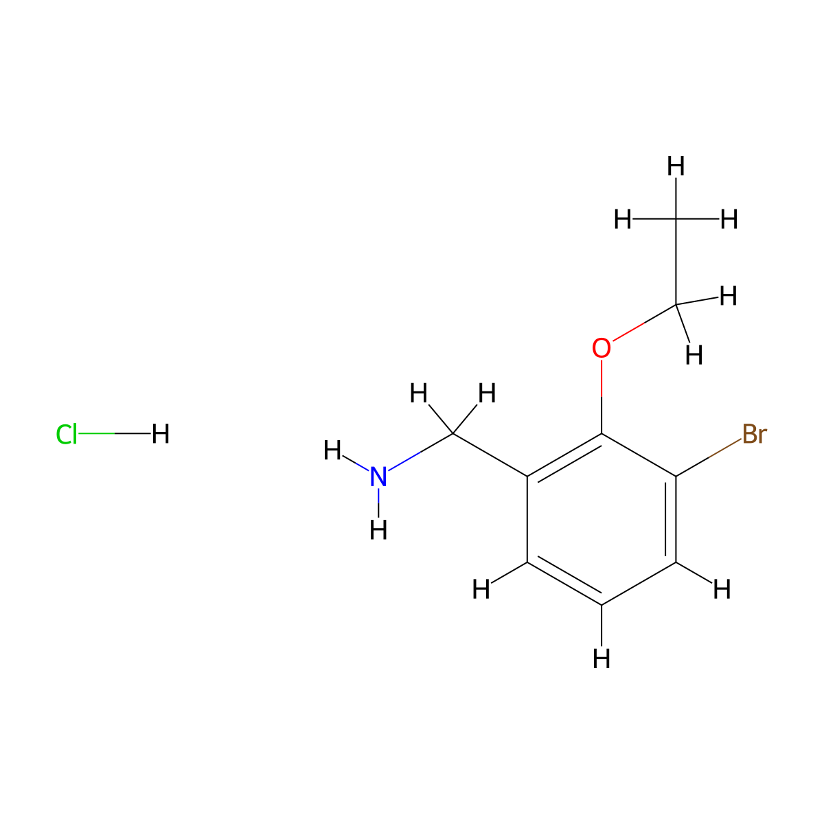 3-Bromo-2-ethoxy-benzylamine hydrochloride molecular structure, CAS 2204588-05-4