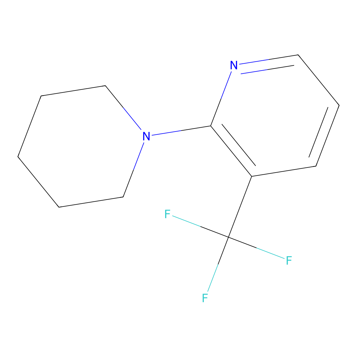 2-(Piperidin-1-yl)-3-(trifluoromethyl)pyridine molecular structure, CAS 220459-51-8
