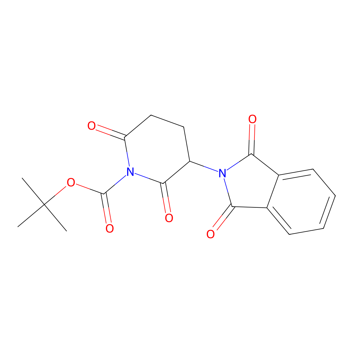 Tert-butyl 3-(1,3-dioxoisoindolin-2-yl)-2,6-dioxopiperidine-1-carboxylate molecular structure, CAS 220460-69-5