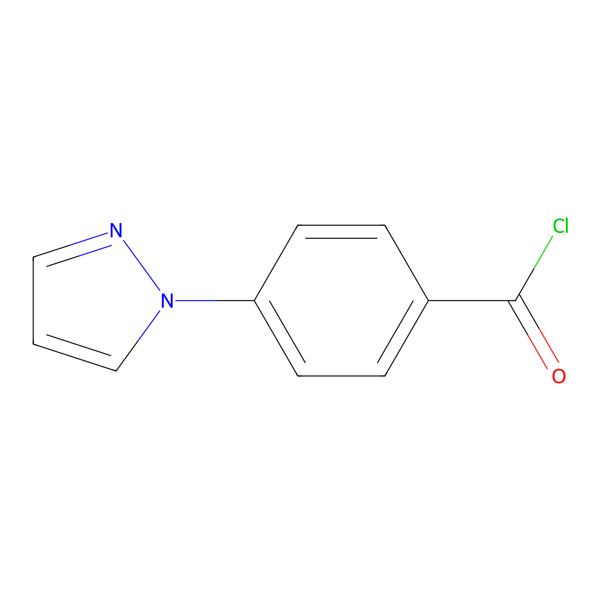 4-(1H-pyrazol-1-yl)benzoyl chloride molecular structure, CAS 220461-83-6