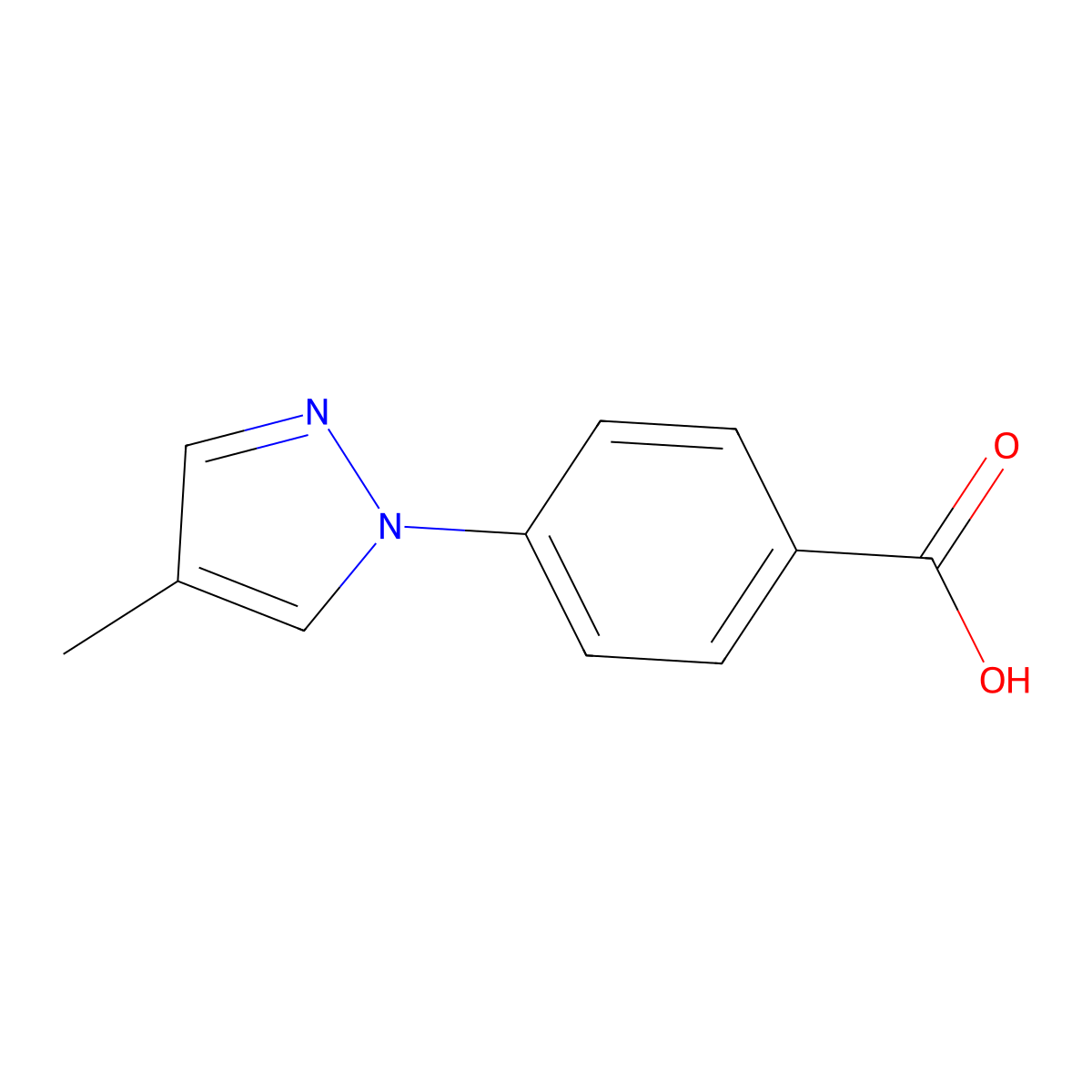 4-(4-methyl-1H-pyrazol-1-yl)benzoic acid molecular structure, CAS 220462-24-8