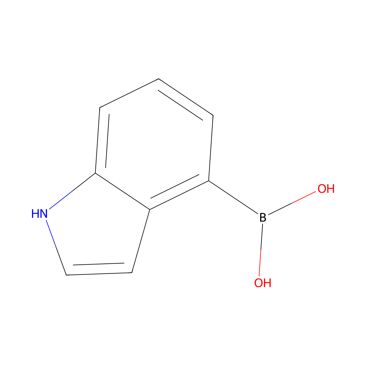 1H-Indole-4-boronic acid molecular structure, CAS 220465-43-0