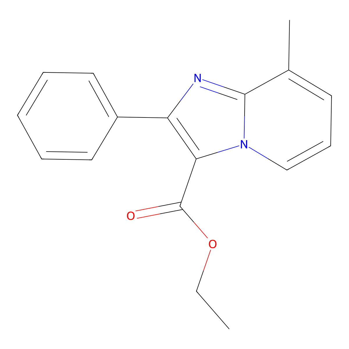 Ethyl 8-methyl-2-phenylimidazo[1,2-a]pyridine-3-carboxylate molecular structure, CAS 220465-48-5