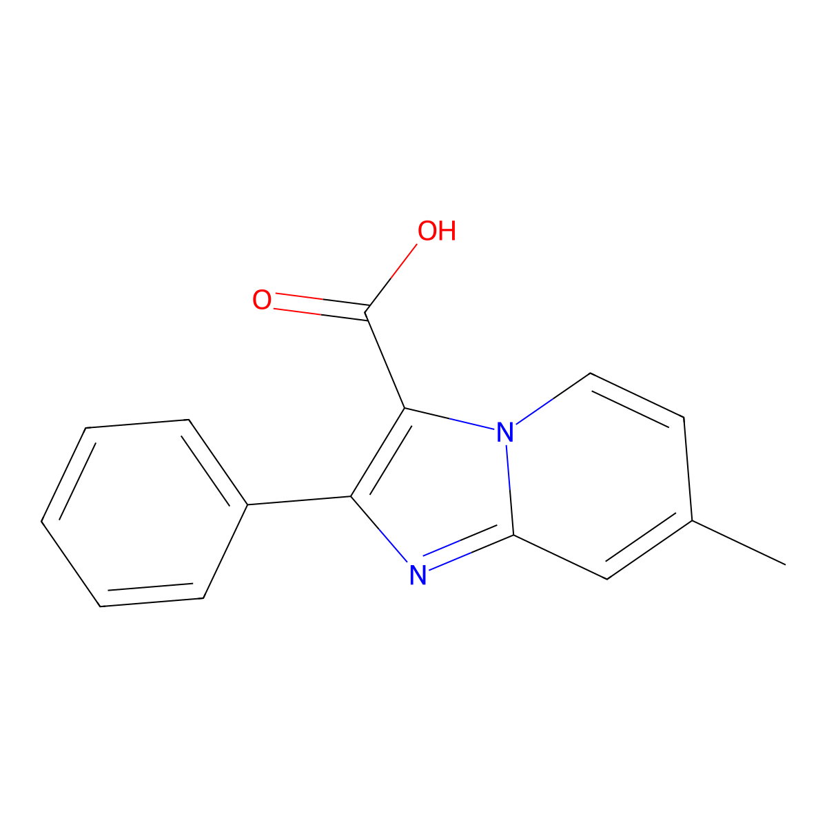 7-Methyl-2-phenylimidazo[1,2-a]pyridine-3-carboxylic acid molecular structure, CAS 220465-49-6