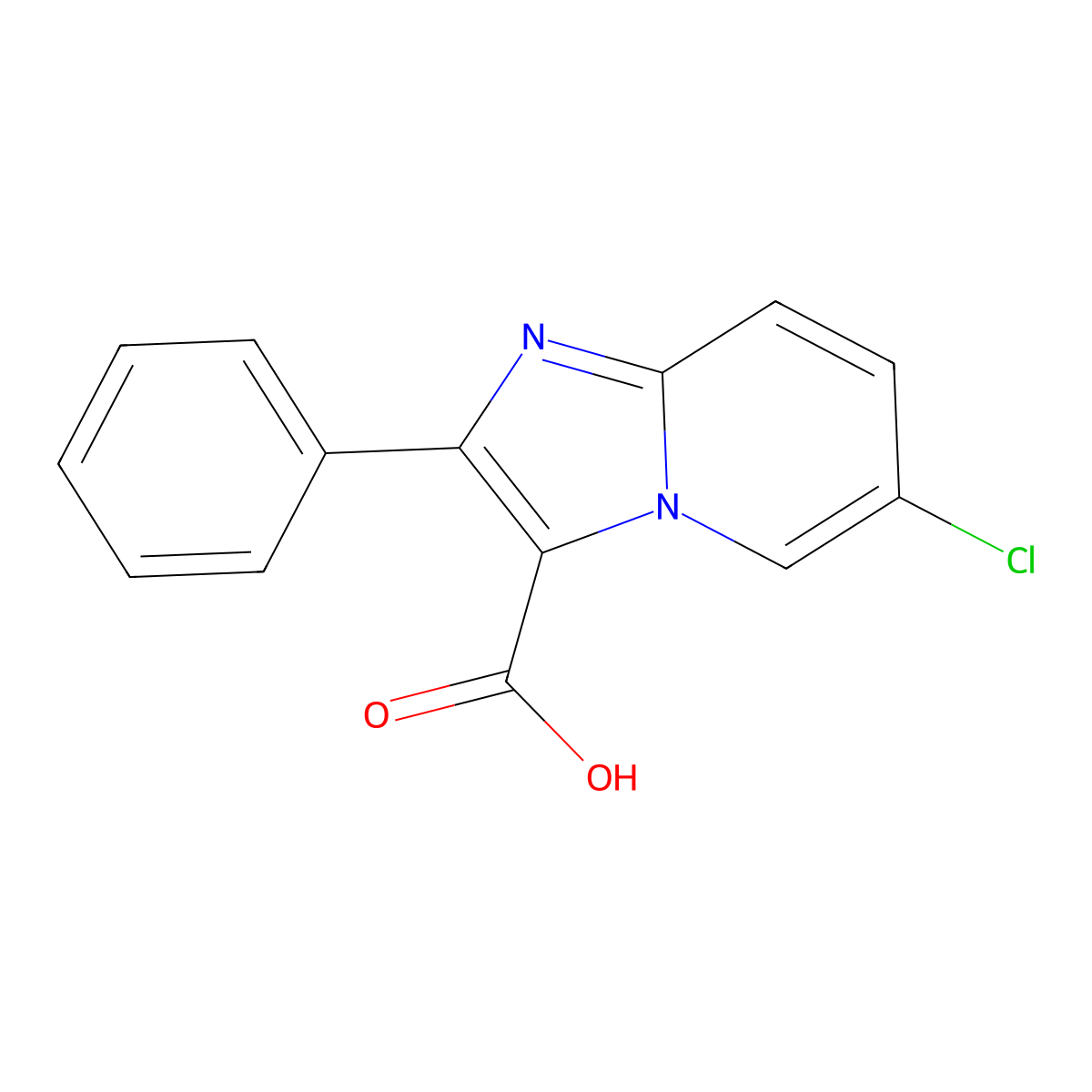 6-Chloro-2-phenylimidazo[1,2-a]pyridine-3-carboxylic acid molecular structure, CAS 220465-51-0