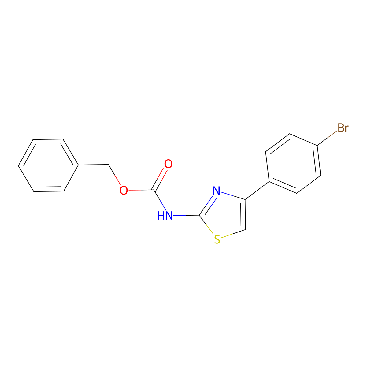 benzyl N-[4-(4-bromophenyl)-1,3-thiazol-2-yl]carbamate molecular structure, CAS 2204668-26-6