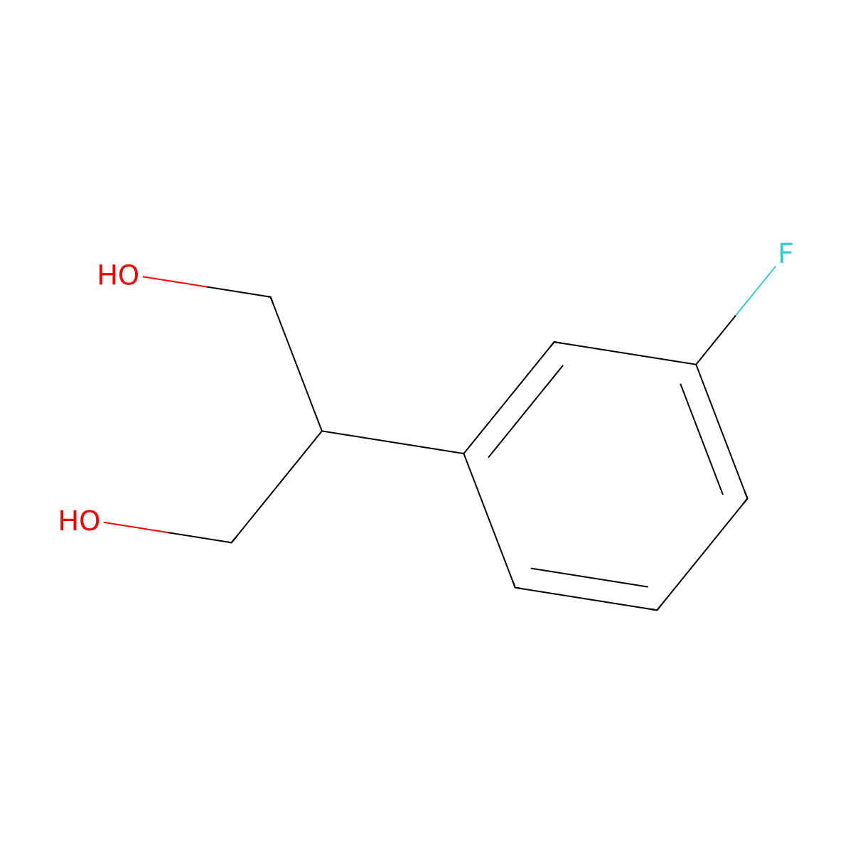 2-(3-Fluorophenyl)propane-1,3-diol molecular structure, CAS 220469-27-2