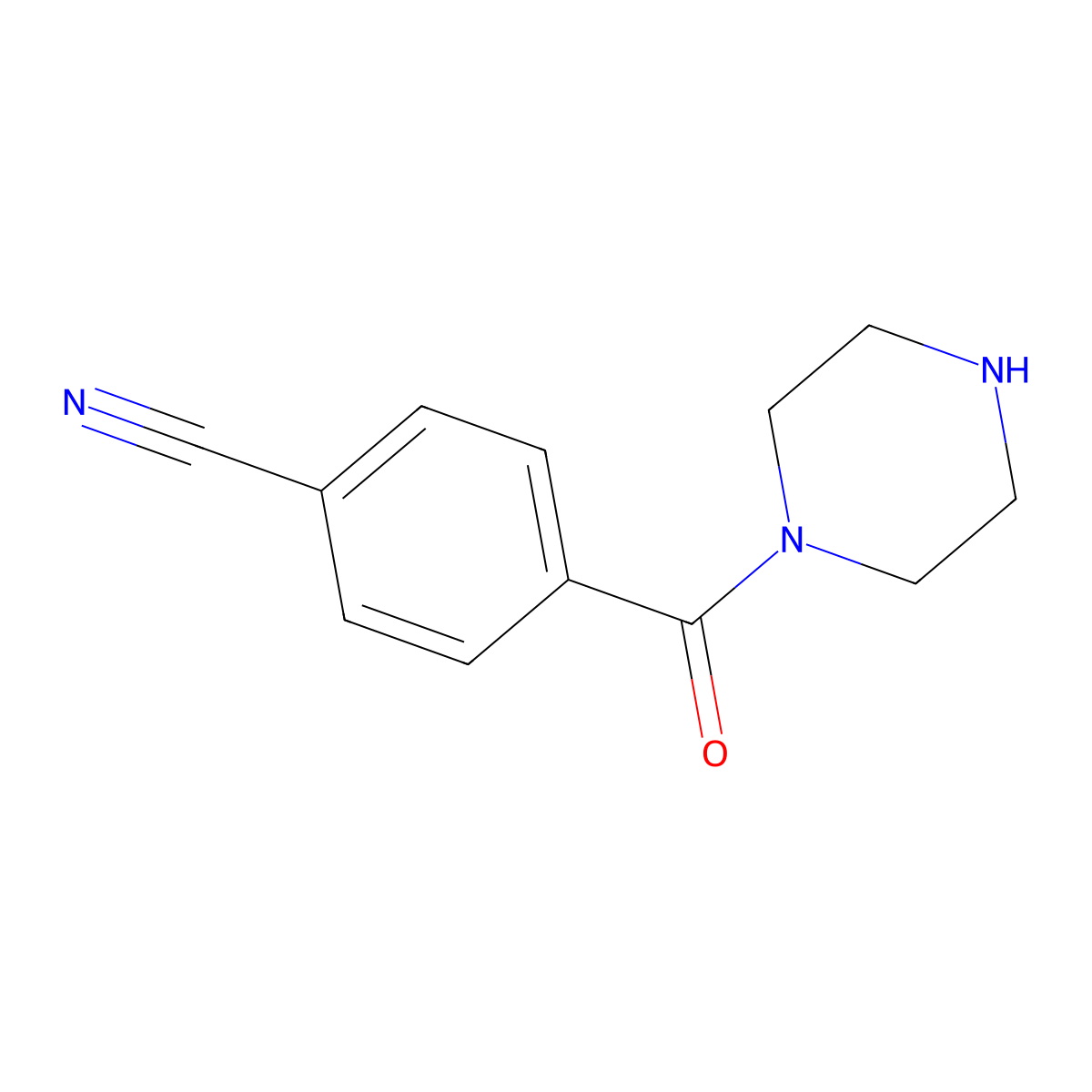4-(Piperazine-1-carbonyl)benzonitrile molecular structure, CAS 220470-49-5