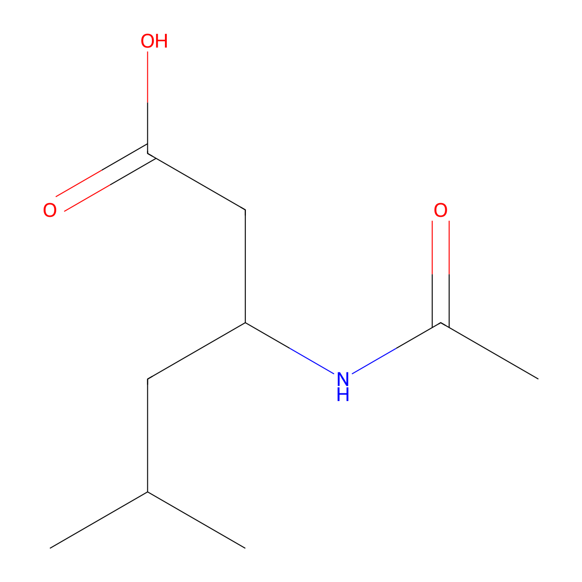 (3S)-3-acetamido-5-methylhexanoic acid molecular structure, CAS 220472-45-7
