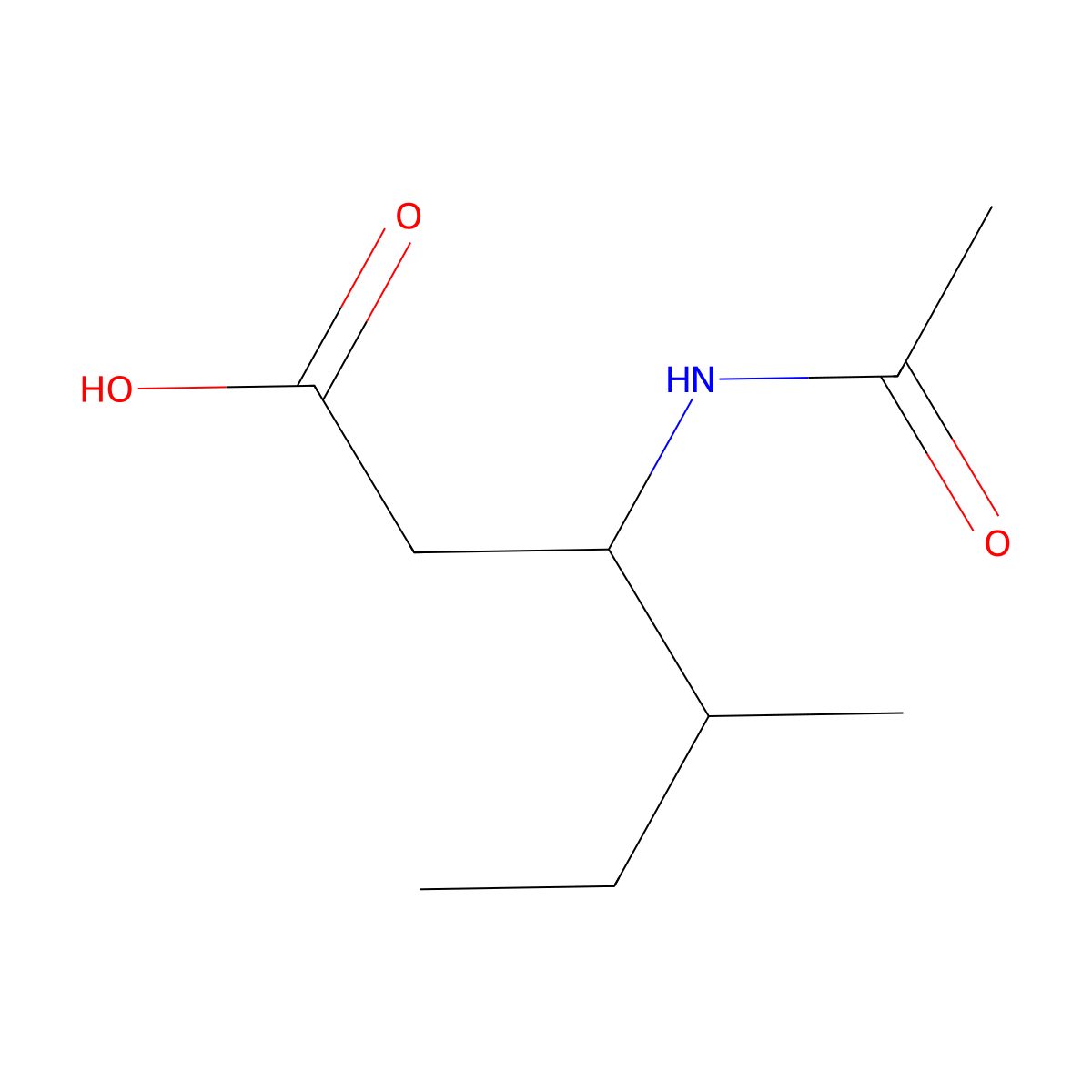 (3R,4S)-3-acetamido-4-methylhexanoic acid molecular structure, CAS 220472-46-8