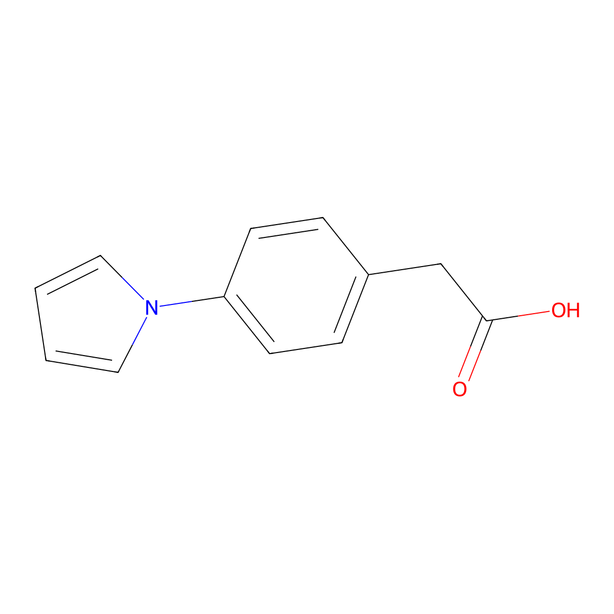 Acetic acid, (p-(1-pyrrolyl)phenyl)- molecular structure, CAS 22048-71-1
