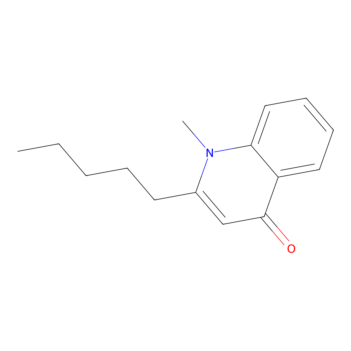 1-Methyl-2-pentyl-4(1H)-quinolinone molecular structure, CAS 22048-98-2