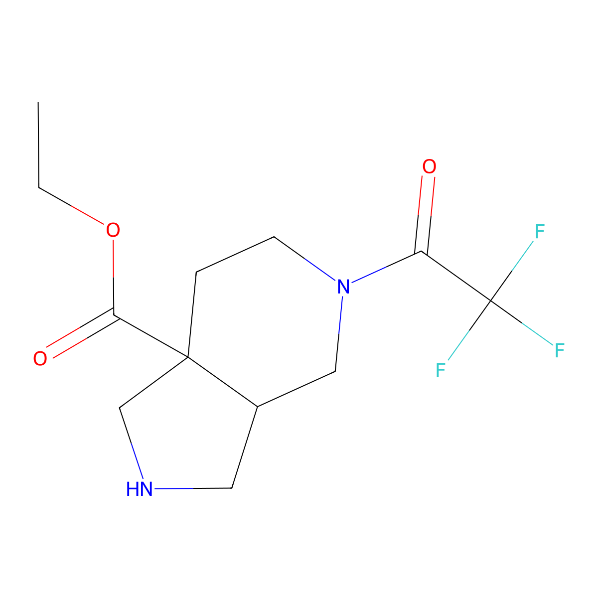 Ethyl 5-(2,2,2-trifluoroacetyl)octahydro-7aH-pyrrolo[3,4-c]pyridine-7a-carboxylate molecular structure, CAS 2204862-89-3